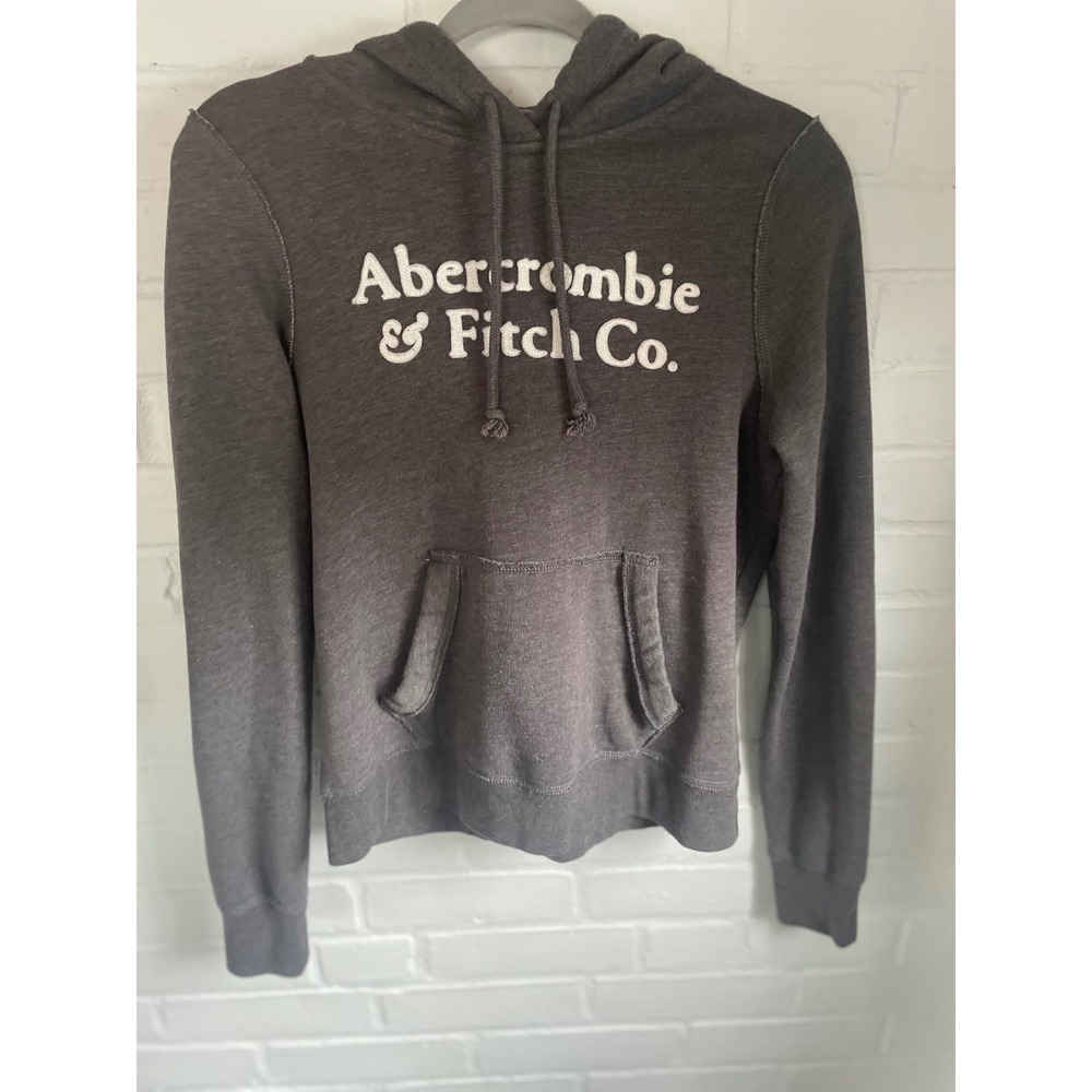 Abercrombie Fitch Co. Charcoal Gray Logo Hoodie Sweatshirt Women's Size‎ Small